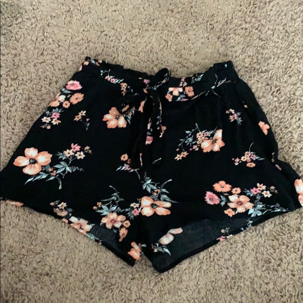 Black flowy shorts